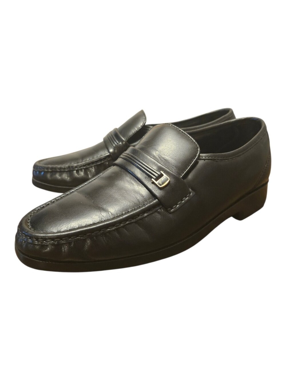 Florsheim Men's Riva Black Moc Toe Slip On Leather Dress Loafer 10 3E Wide